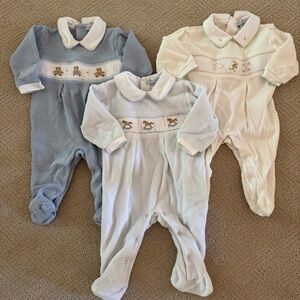 Baby Boy Layette Set of Three Mini La Mode Pajamas Size 3 Months